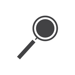 Loupe icon Symbol mark in filled style