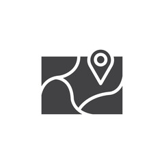 Map icon Symbol mark in filled style