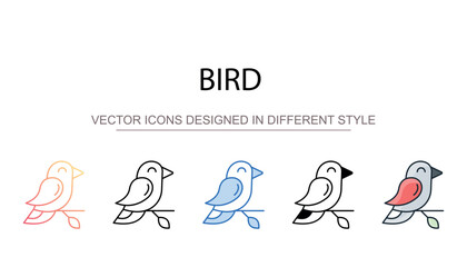 Bird icon design with white background stock illustration