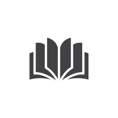 Open Book icon Symbol mark in filled style