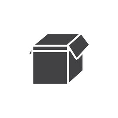 Open box icon Symbol mark in filled style