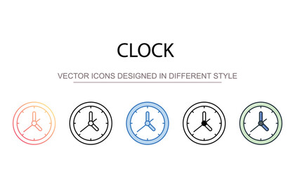 Clock icon design with white background stock illustration