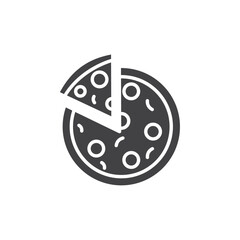 Pizza icon Symbol mark in filled style