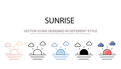 Sunrise icon design with white background stock illustration
