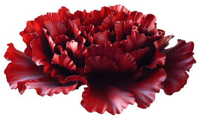 Dark Red Carnation Closeup, Studio Shot, Isolated, Floral Design