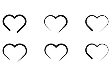 A Romantic Vector ,Heart bonds,love bonds, Half heart designs, silhouette of blank heart, Romantic heart , Relation of heart, Everlasting beating heart,