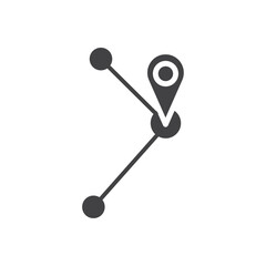 Route icon Symbol mark in filled style