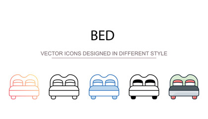 Bed icon design with white background stock illustration