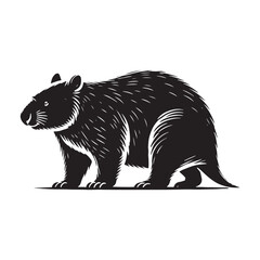 Creative wombat silhouette for versatile digital uses - Wombat illustration - minimallest wombat vector
