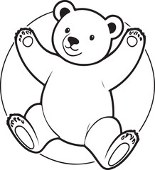 A bears coloring page line art design in white background