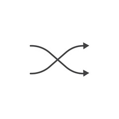 Shuffle icon Symbol mark in filled style