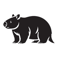 Charming wombat silhouette for artistic print designs - Wombat black vector
