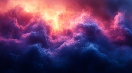 Obraz premium Cosmic Dreamscape: A Vivid Symphony of Purple and Orange Nebulae