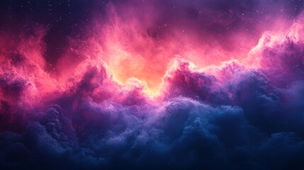 Fototapeta premium Cosmic Nebula: A Symphony of Pink and Blue