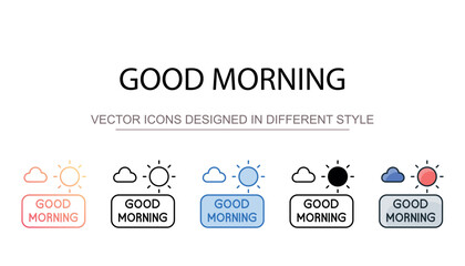 Good Morning icon design with white background stock illustration