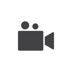 Video icon Symbol mark in filled style