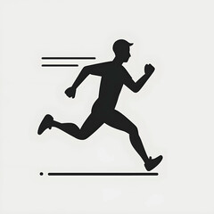 Vector silhouette of a running person.