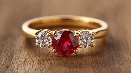 ring with diamonds and ruby generative ai