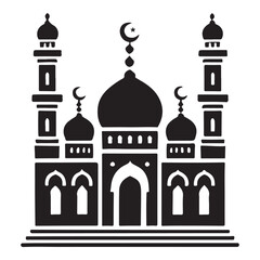 Mosque Silhouette Vector Illustration Islamic Architecture