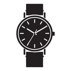 Simple Wristwatch Silhouette Vector Graphic