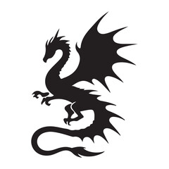 Elegant Black Dragon Silhouette Design