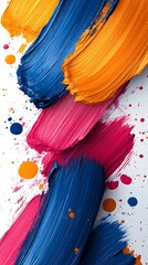 Naklejka premium Colorful brush strokes creating an expressive abstract artwork photos