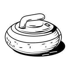 A sketchy style icon of curling stone