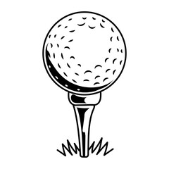 Golf tee ball icon in hand drawn style