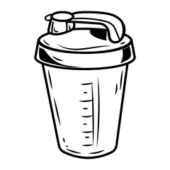 Protein shaker icon in sketchy style