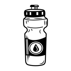 Water bottle icon in sketchy style