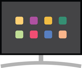 Smart TV flat screen vector illustration.