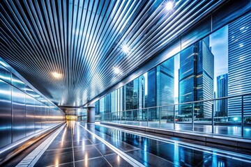 Futuristic tech blends with urban exploration in sleek silver photography.