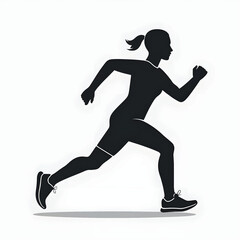 Vector silhouette of a running person.