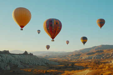 Obraz premium hot air balloon over region country