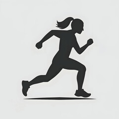 Vector silhouette of a running person.