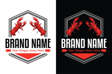 simple bdage emblem lobsters illustrator vector logo design