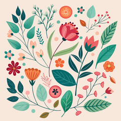 Floral seamless pattern. Vector design