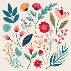 seamless pattern with red flowers