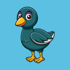 illustration of a cartoon American coot