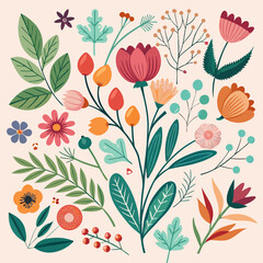 Floral seamless pattern. Vector design