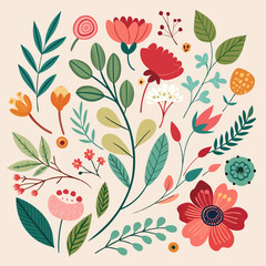 Floral seamless pattern. Vector design
