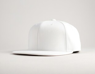 A stylish white snapback cap, perfect for casual wear and accessories.