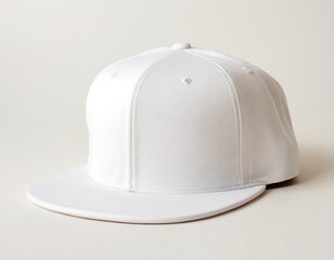 Sleek white baseball cap on a light background, showcasing modern design and minimalism.