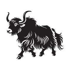 Bold yak silhouette for diverse creative needs - Yak illustration - minimallest yak vector
