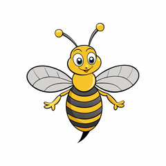 bee on white background