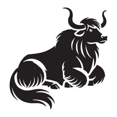 Yak silhouette for versatile and modern design projects - Yak black vector
