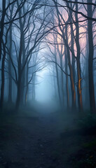 Obraz premium Whispers of Twilight: Enchanted Landscapes and Celestial Reflections