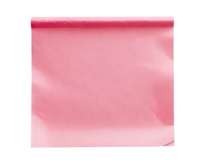 Pink wrapping paper roll, partially unrolled, showing soft texture and subtle creases. Ideal for crafting, gift-wrapping, or design projects.