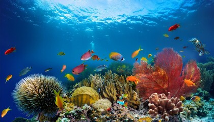 Fototapeta premium coral reef and diver