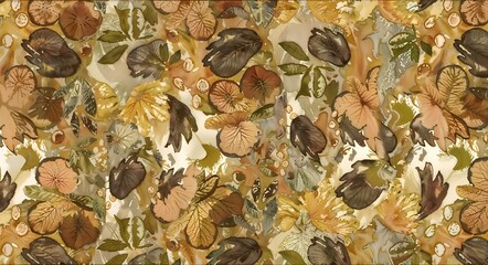 "A seamless all-over floral pattern featuring [mention specific details like watercolor flowers, gold foil accents, or pastel hues]. Perfect for textile design, packaging, wallpaper, or home decor. Th